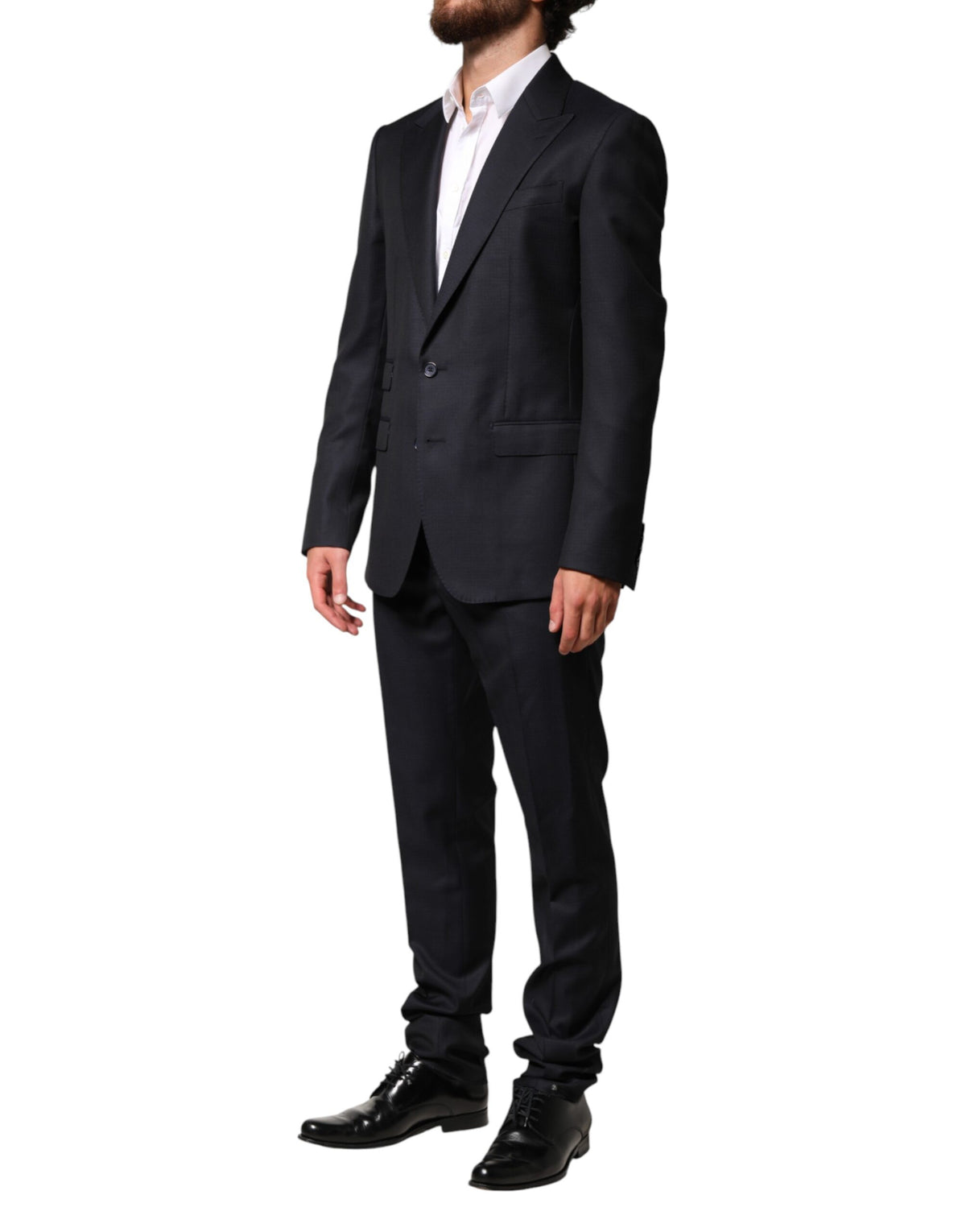 New Dolce & Gabbana Dark Blue Wool Single Breasted Men 2 Piece Suit