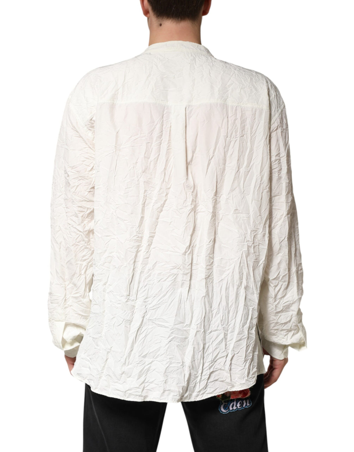 New Dolce & Gabbana White Cotton Men Long Sleeves Men Shirt