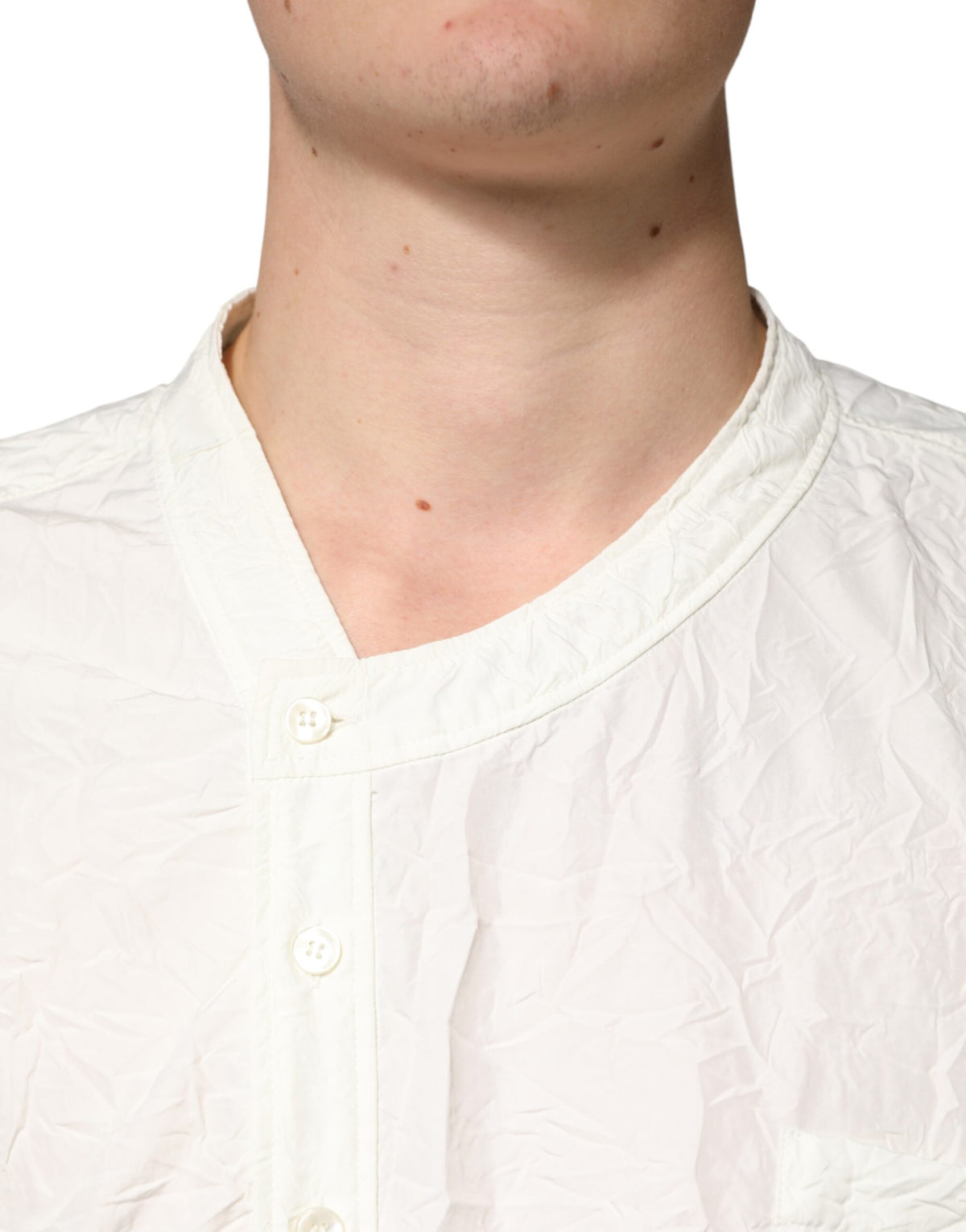 New Dolce & Gabbana White Cotton Men Long Sleeves Men Shirt