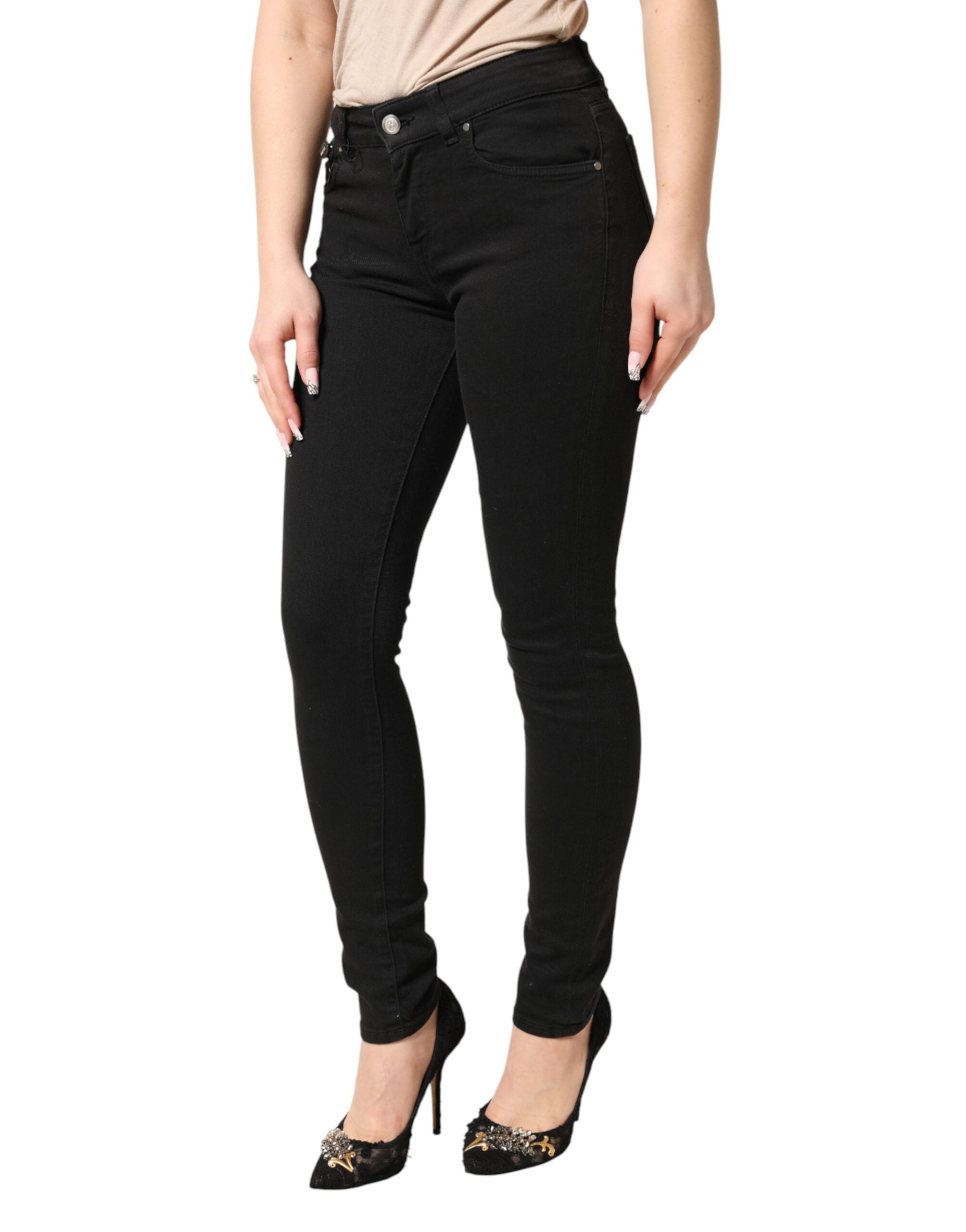 Dolce & Gabbana Black Cotton Stretch Skinny Denim Jeans