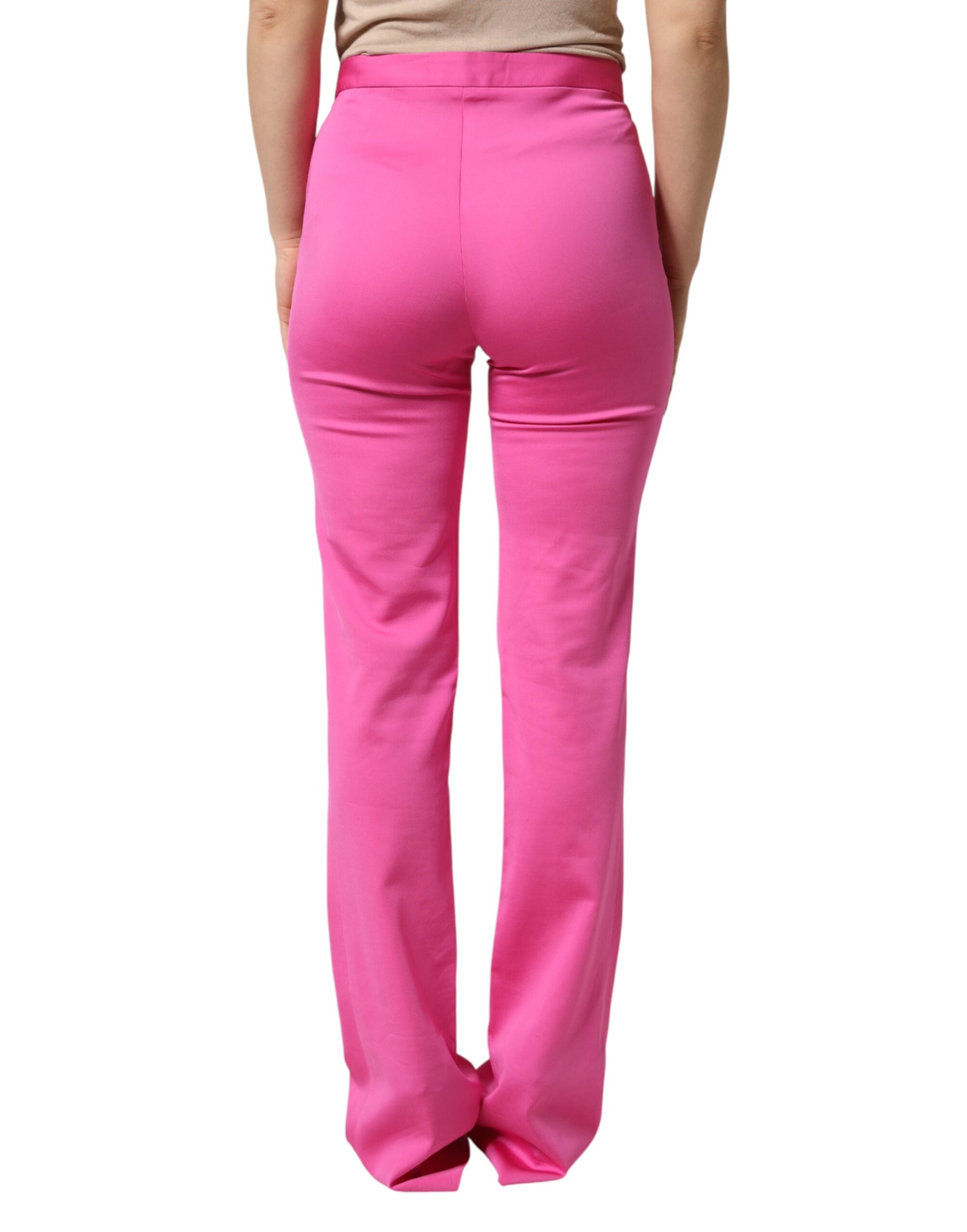 Versace Pink Viscose High Waist Straight Casual Trouser Pants - PreLoved & Luxe