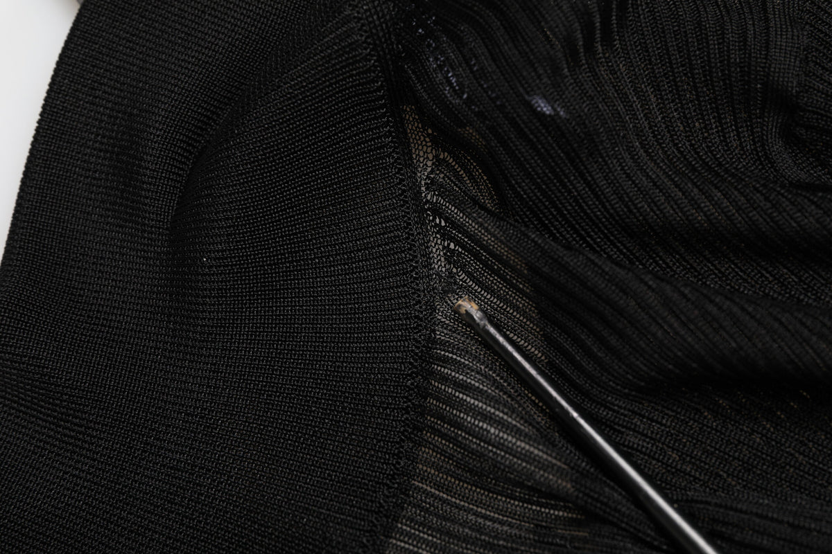 Dolce & Gabbana Black Viscose Turtle Neck Pullover Top