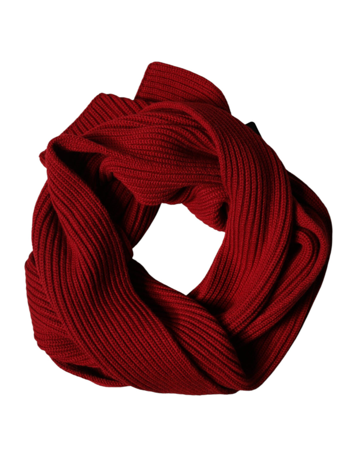 New Dolce & Gabbana Red Wool Knitted Neck Wrap Shawl Men Scarf