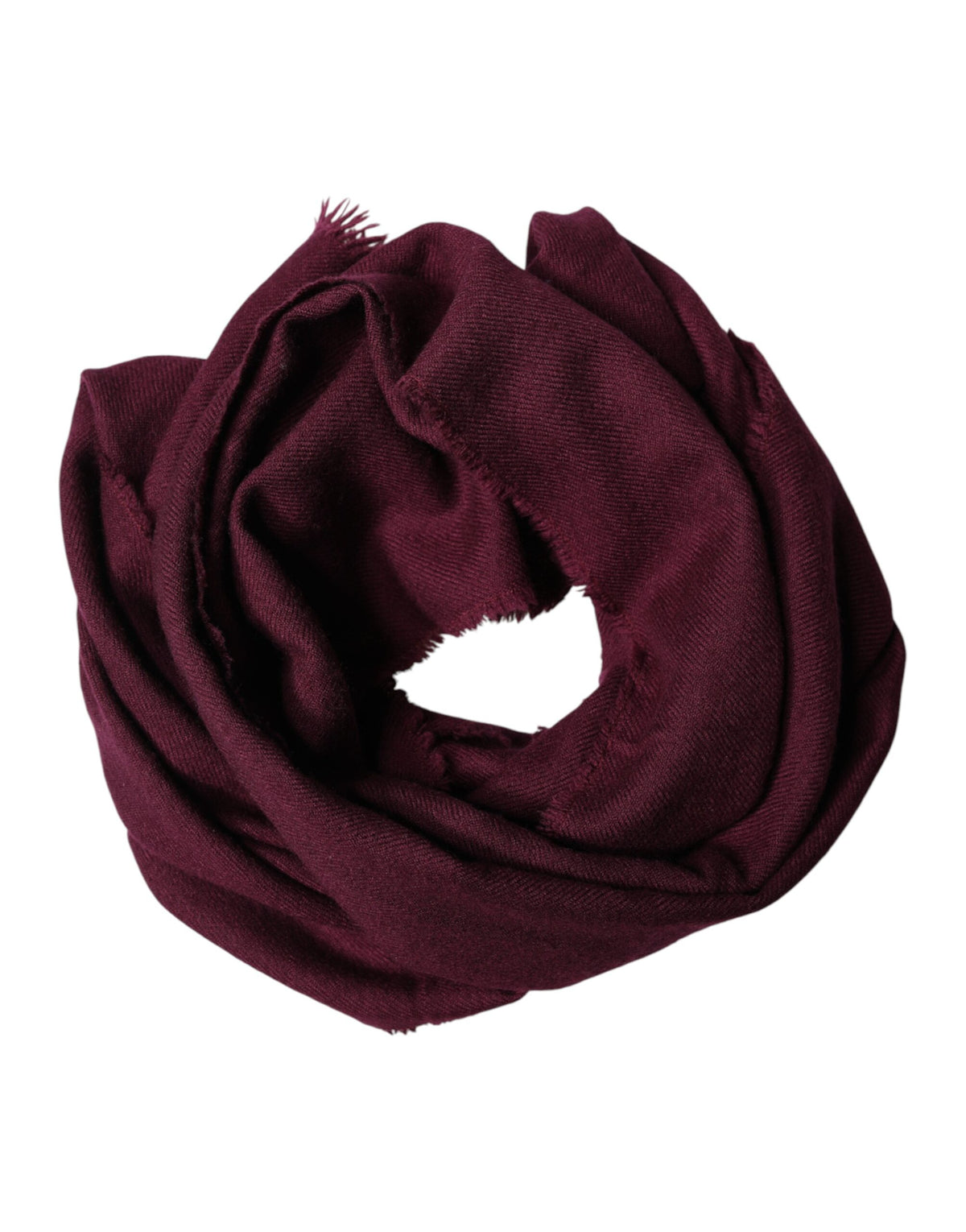 New Dolce & Gabbana Maroon Cashmere Fringes Neck Wrap Shawl Scarf