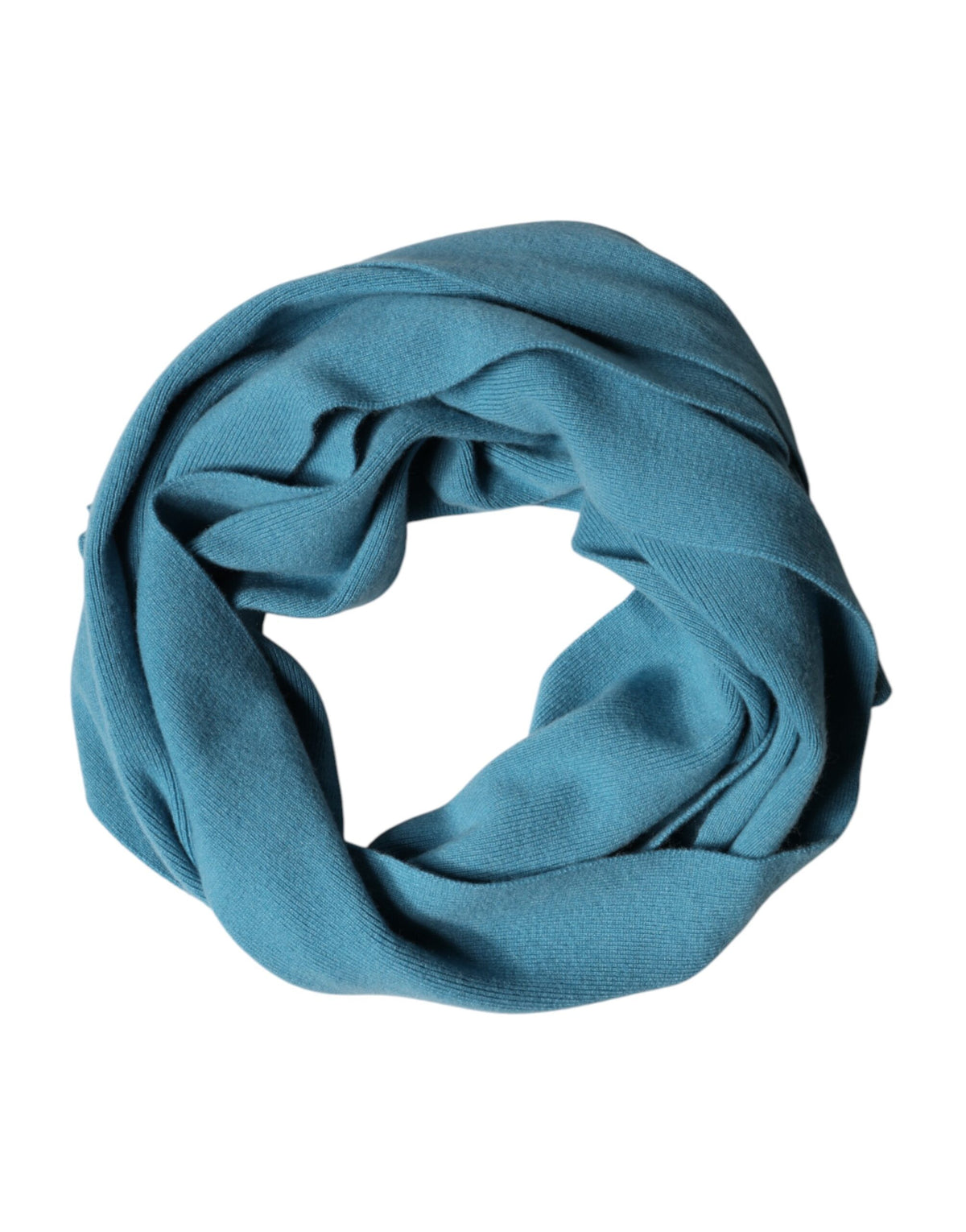 New Dolce & Gabbana Blue Cashmere Knit Neck Wrap Shawl Scarf