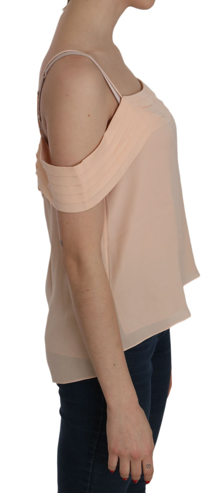 New Alexander Wang Orange Off Shoulder Strap Square Neck Top Blouse