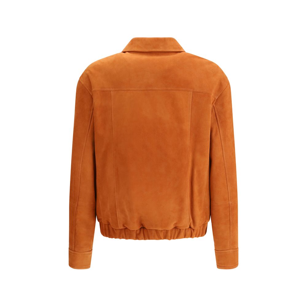 Brunello Cucinelli Red Leather Leather Jacket