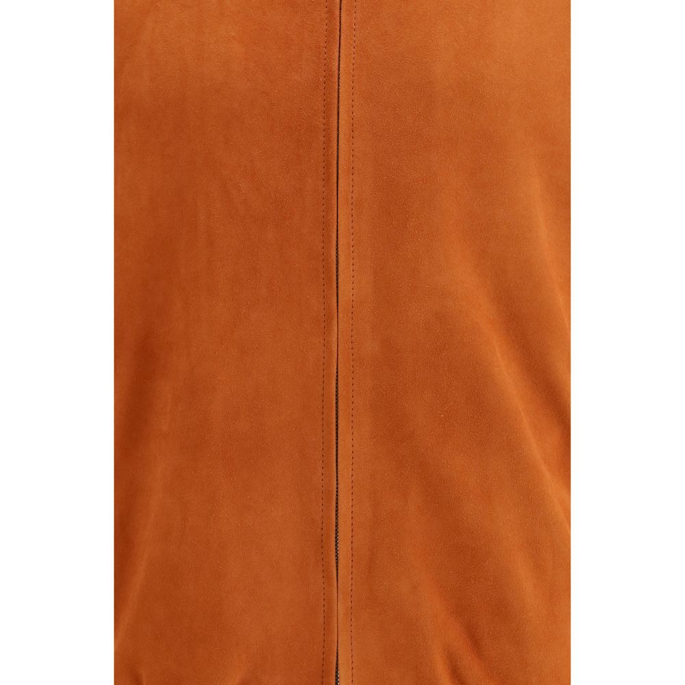 Brunello Cucinelli Red Leather Leather Jacket