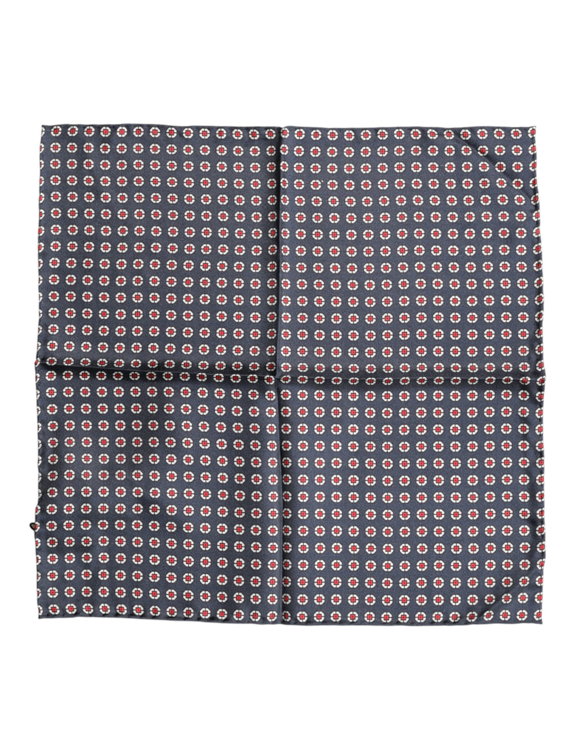 Dolce & Gabbana Blue Patterned Silk Square Handkerchief Scarf