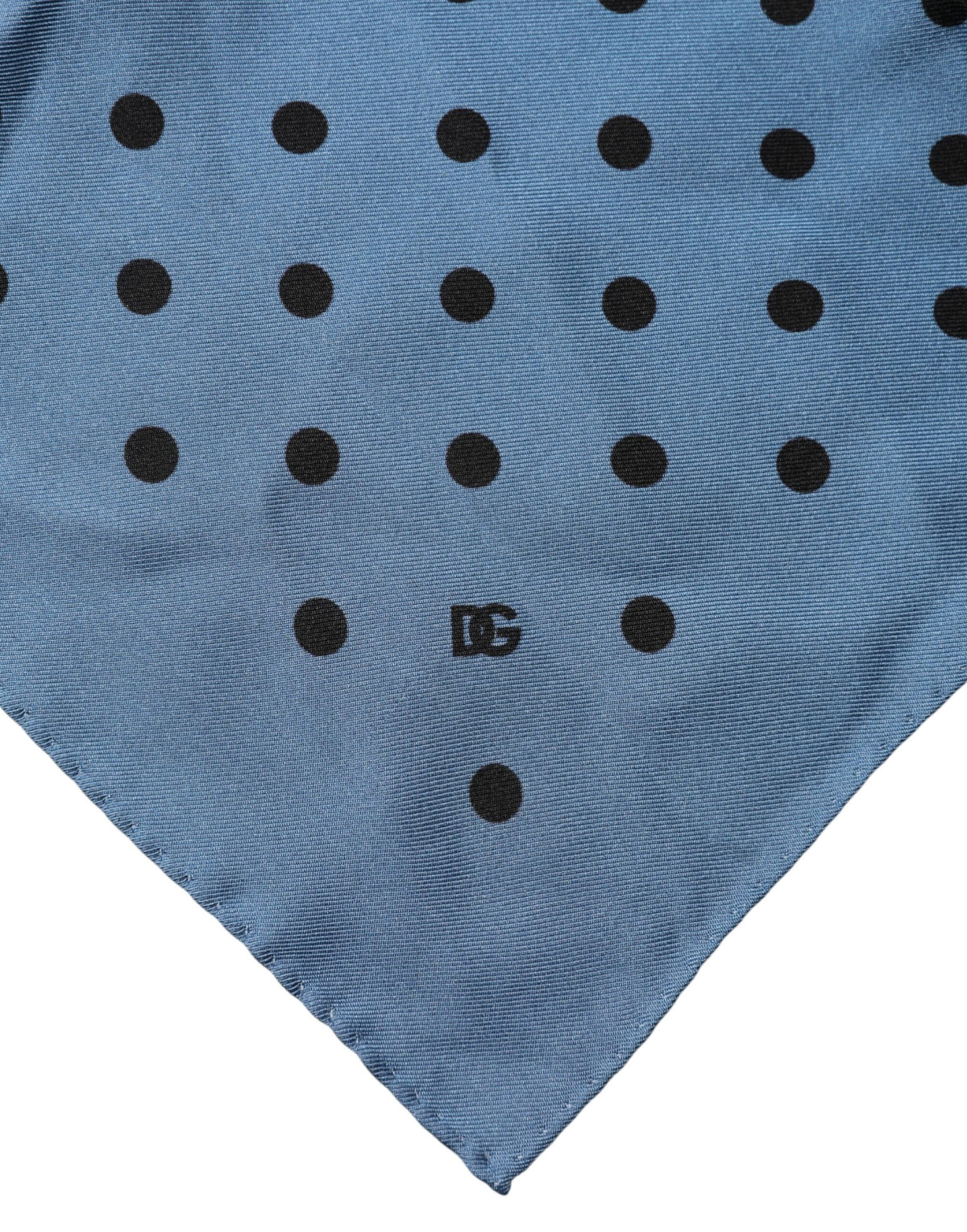 New Dolce & Gabbana Blue Polka Dot Square Handkerchief Scarf