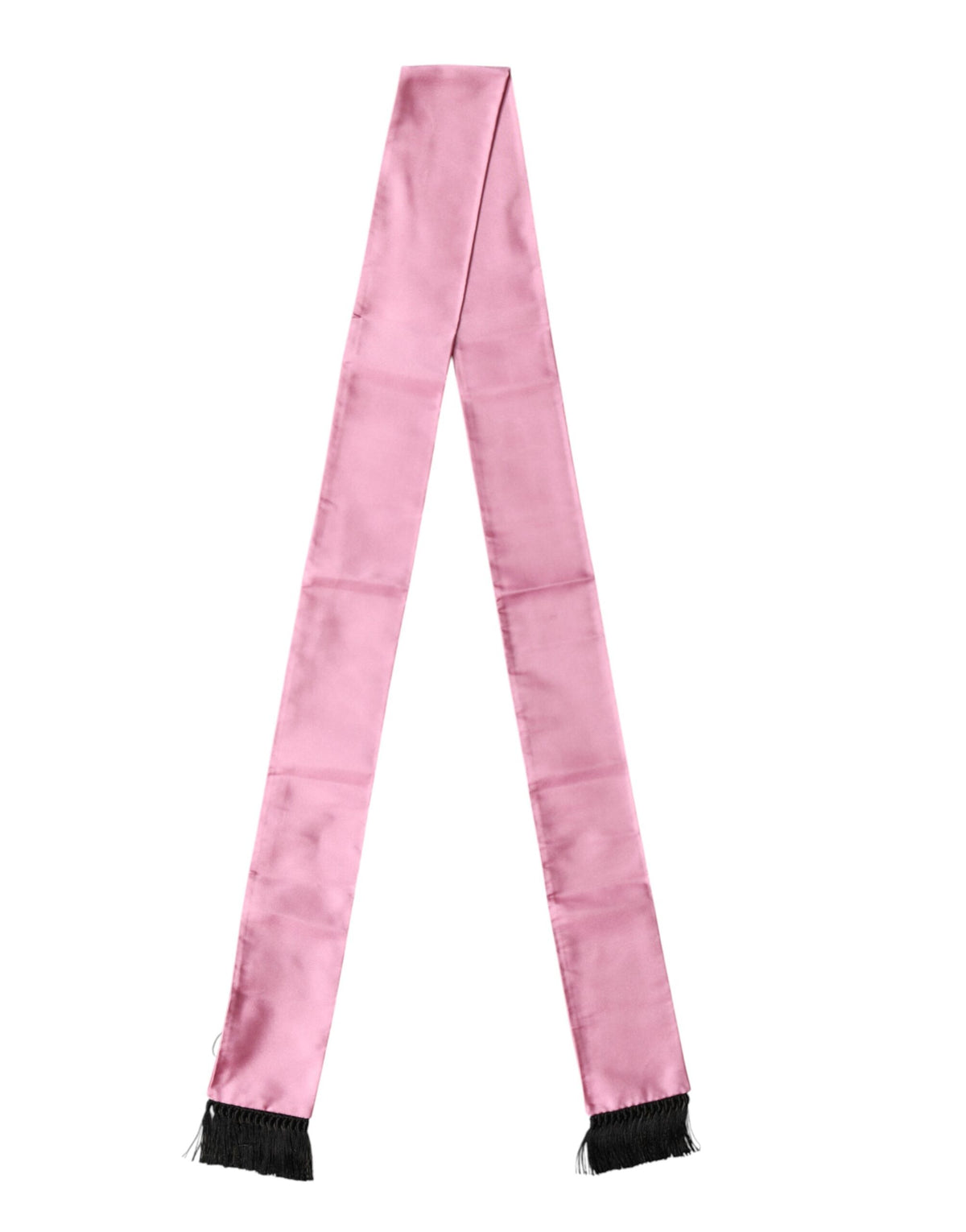 Dolce & Gabbana Pink Silk Fringes Neck Wrap Foulard Scarf