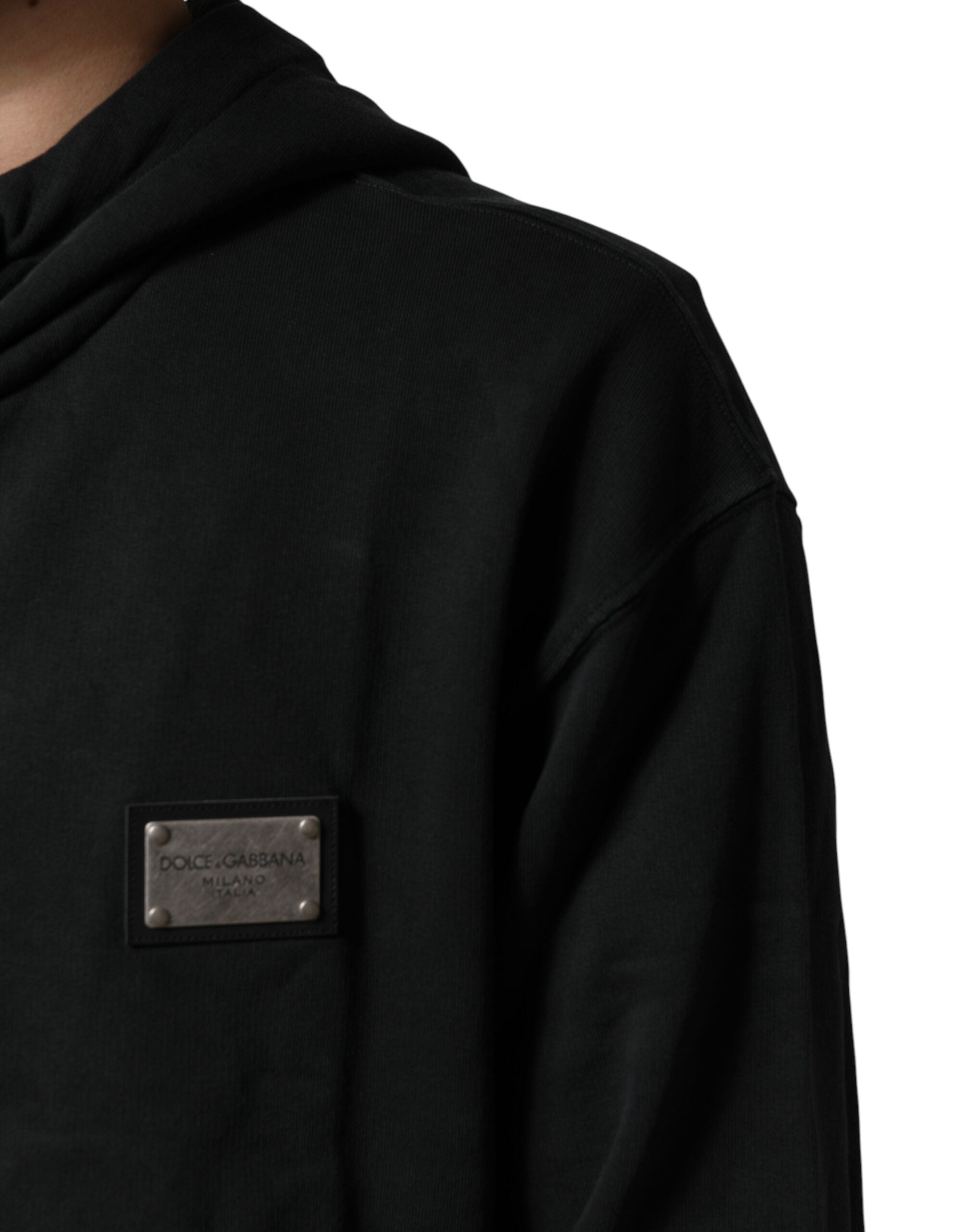 Pre-Owned Dolce & Gabbana Black Full Zip Hooded Men Sweatshirt Sweater
