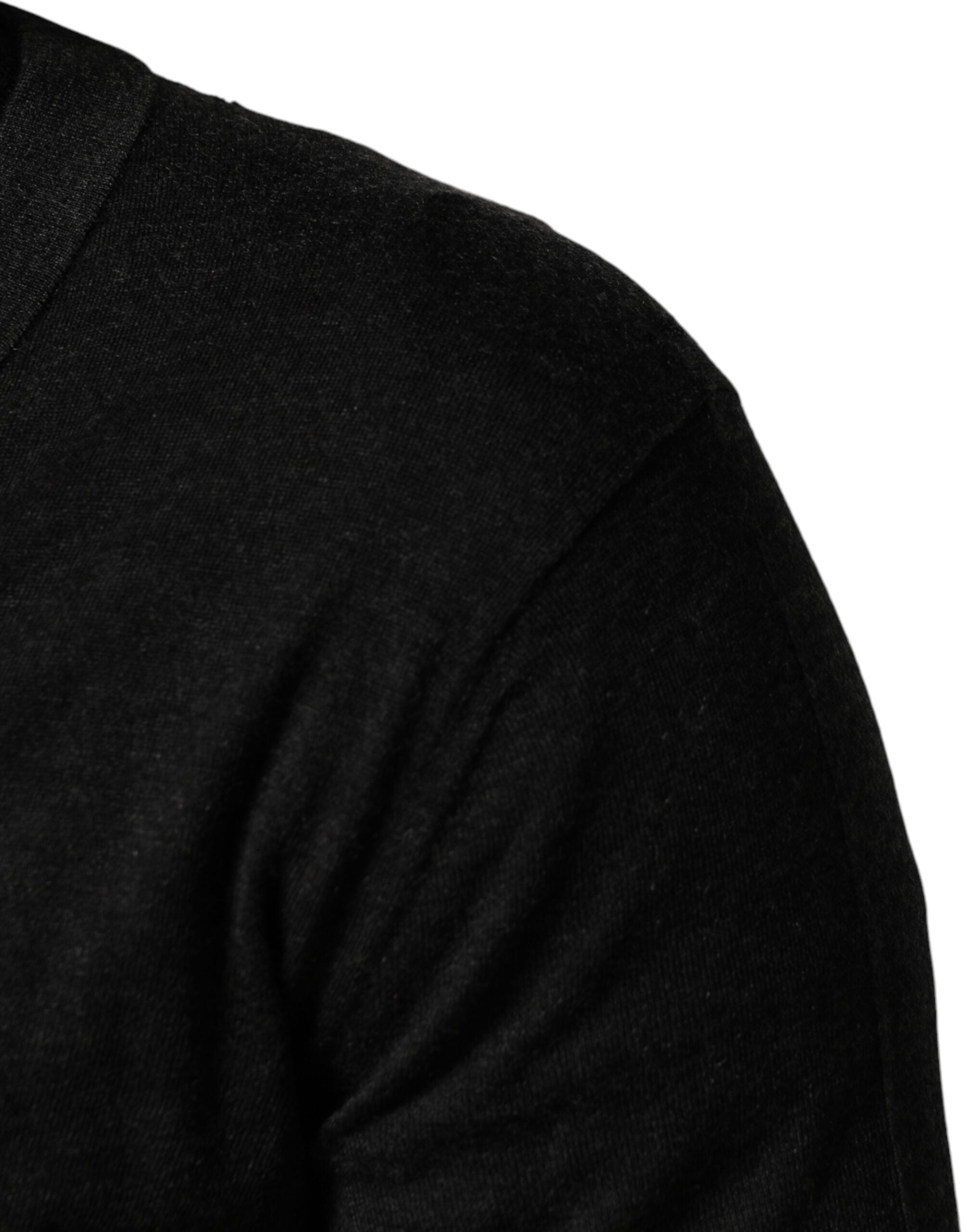 Dolce & Gabbana Black Cashmere Buttoned Men Cardigan Sweater