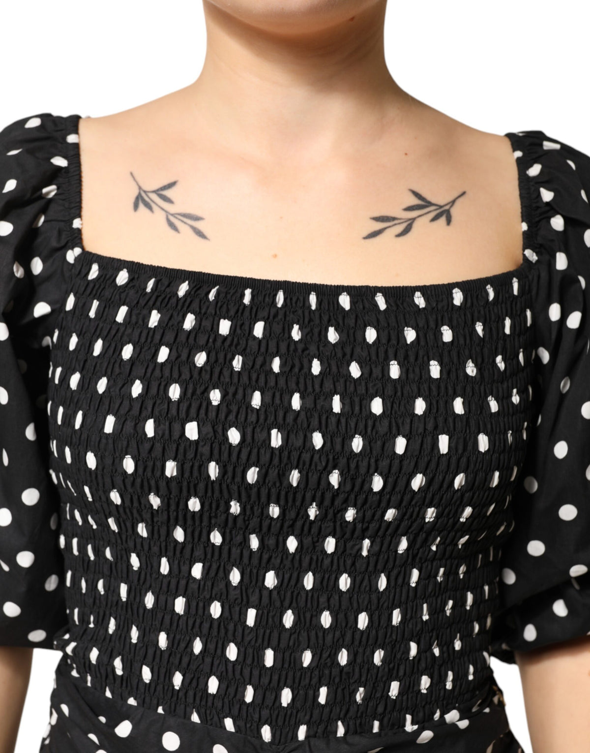 Pre-Owned Patrizia Pepe Black White Polka Dot Short Sleeves Mini Dress Women's