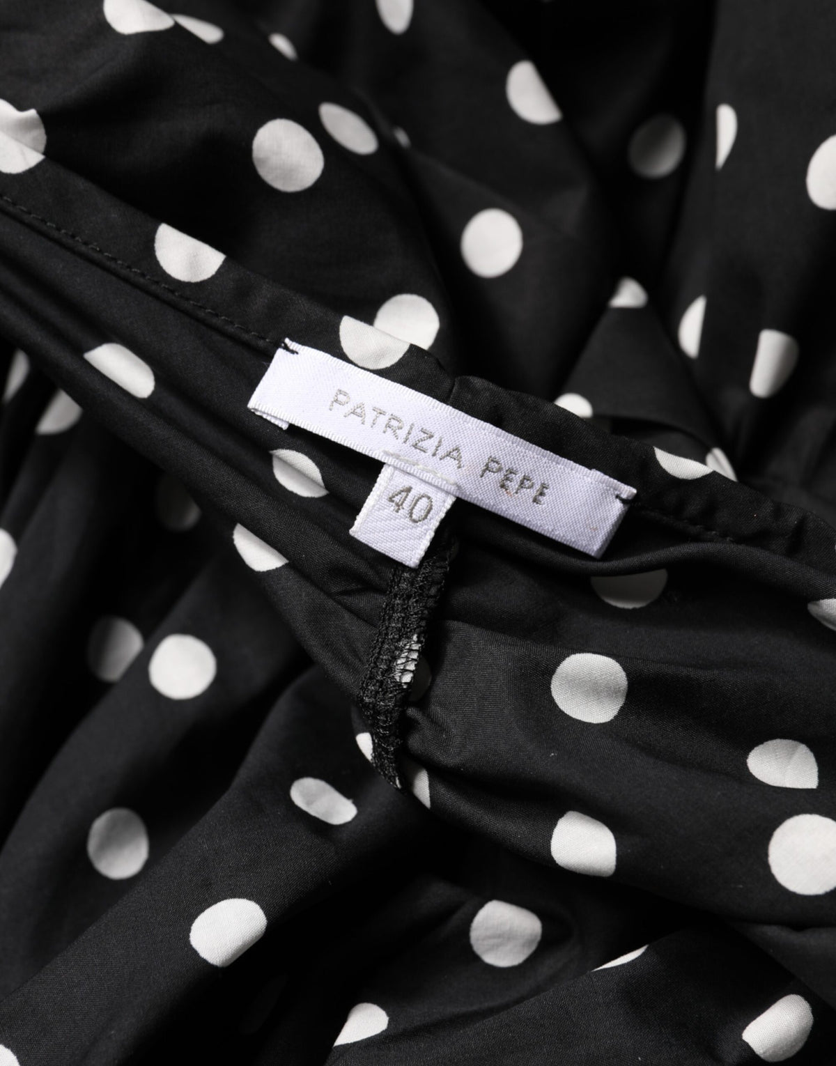Pre-Owned Patrizia Pepe Black White Polka Dot Short Sleeves Mini Dress Women's