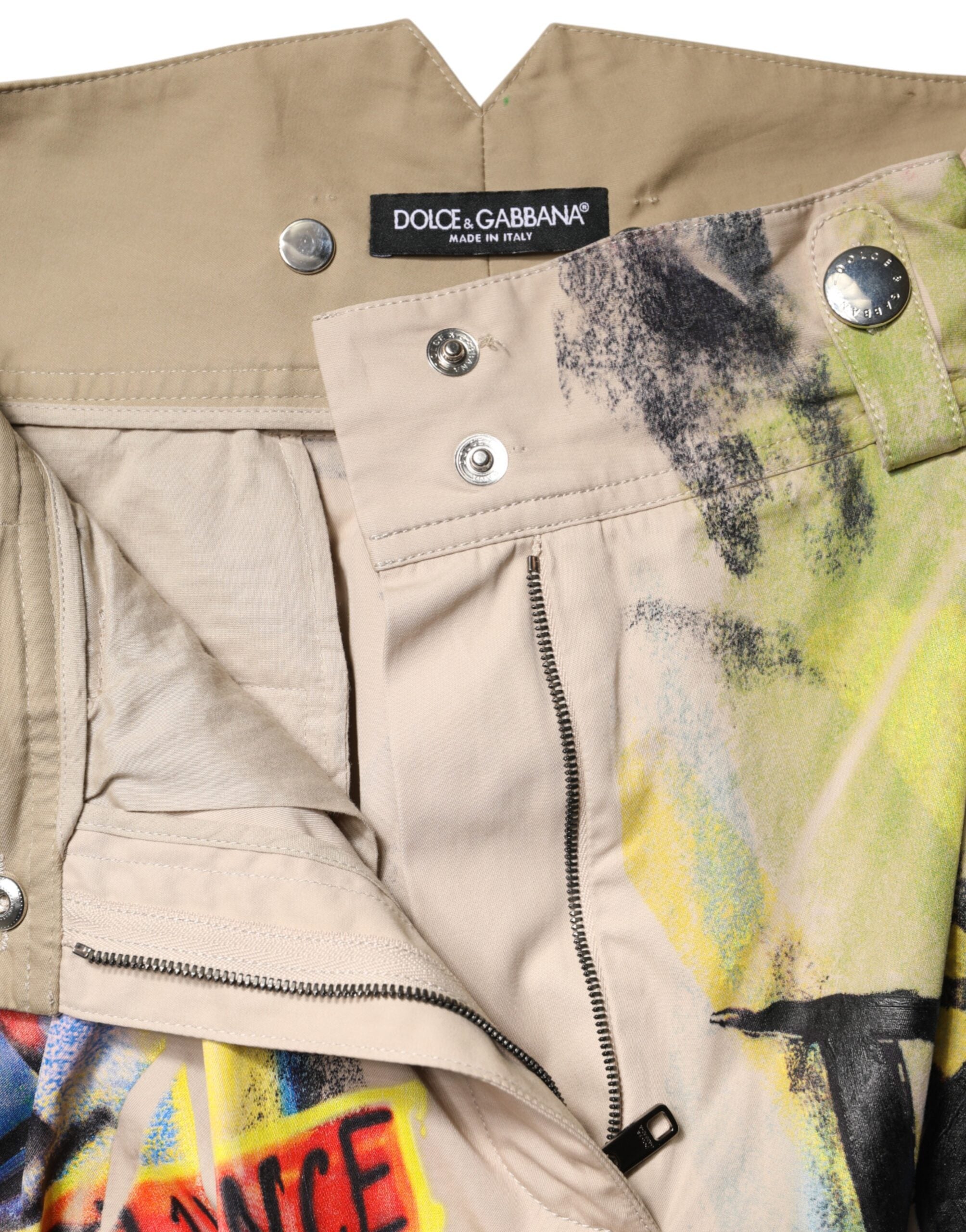 New Dolce & Gabbana Graffiti HighWaist Bermuda Shorts