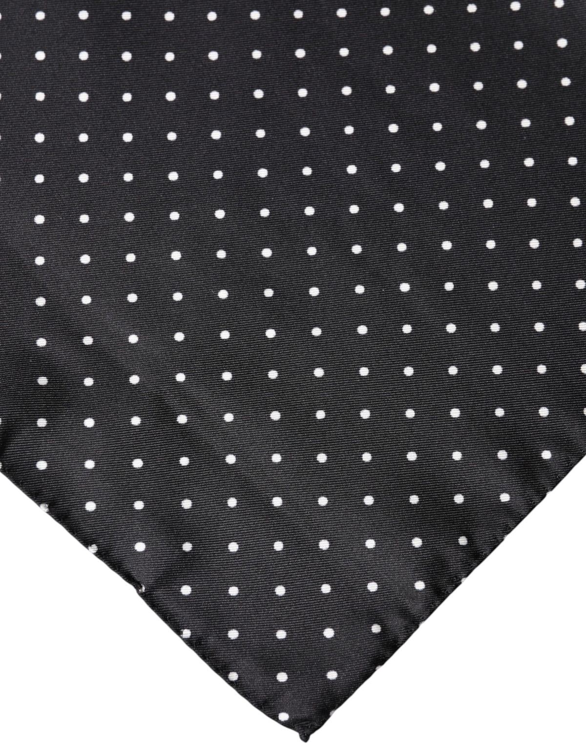 New Dolce & Gabbana Black Polka Dot Silk Square Foulard Scarf