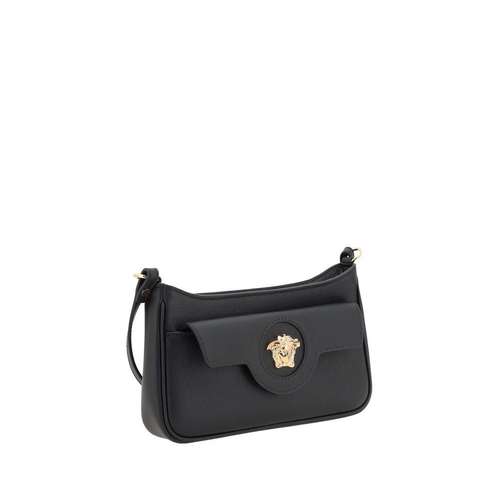 Versace Black Leather Shoulder Bag