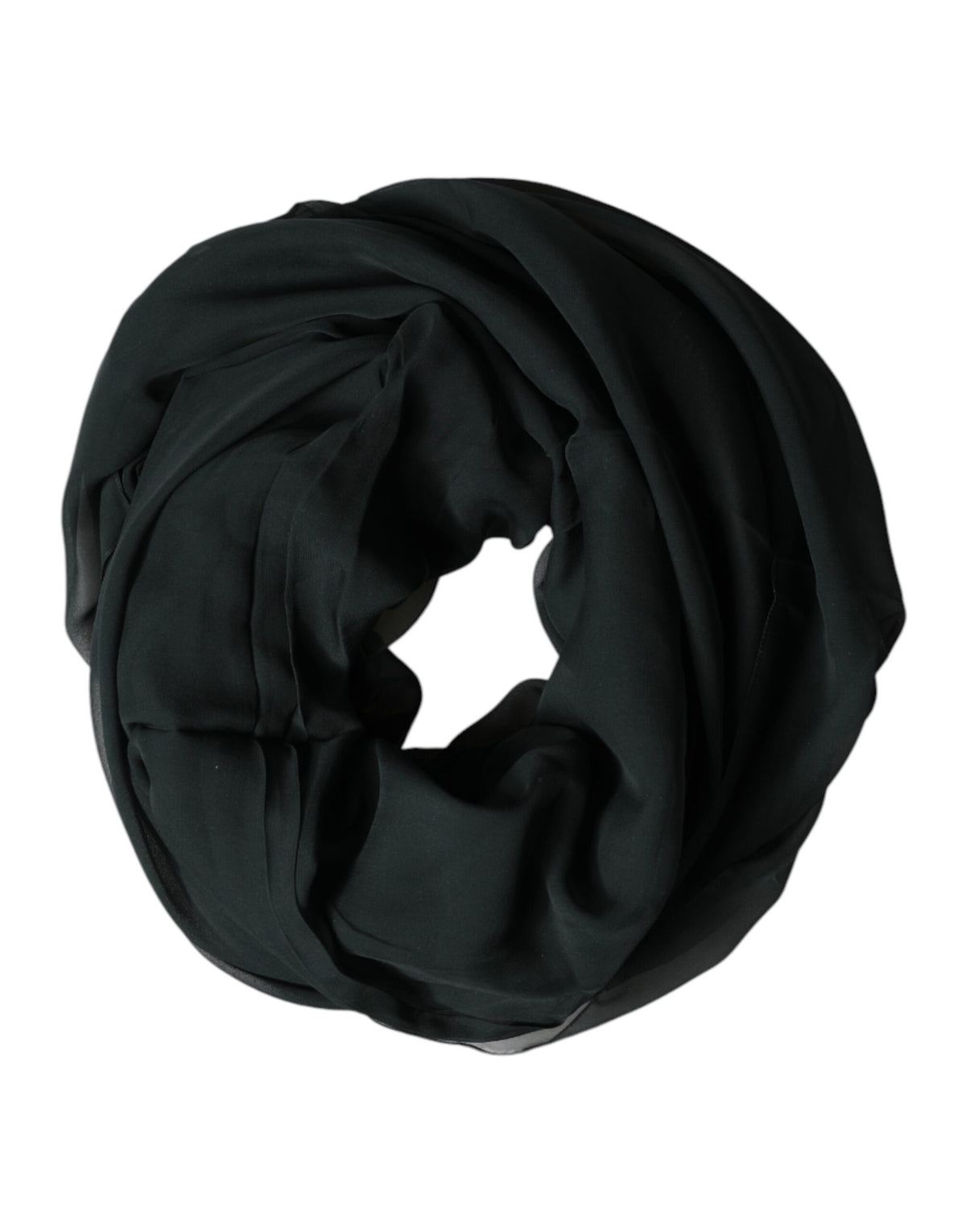 New Dolce & Gabbana Dark Green Stole Silk Neck Wrap Shawl Scarf