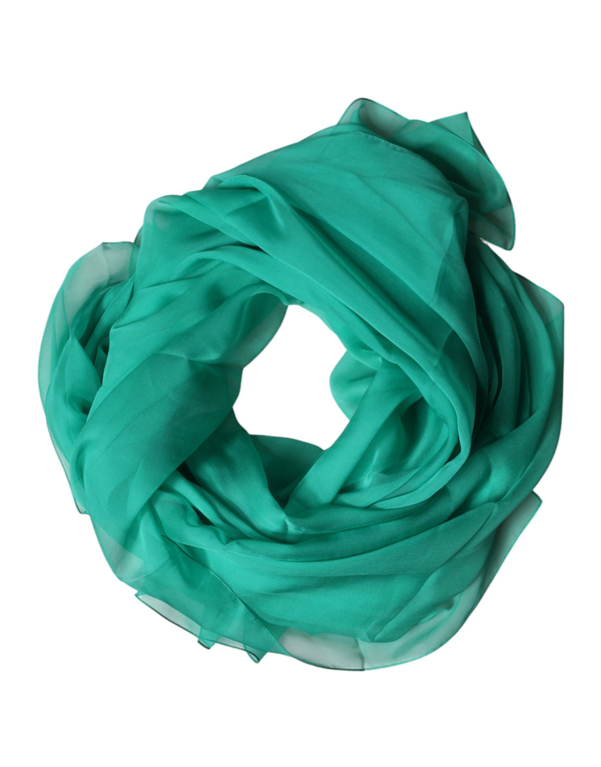 New Dolce & Gabbana Green Stole Silk Neck Wrap Shawl Scarf