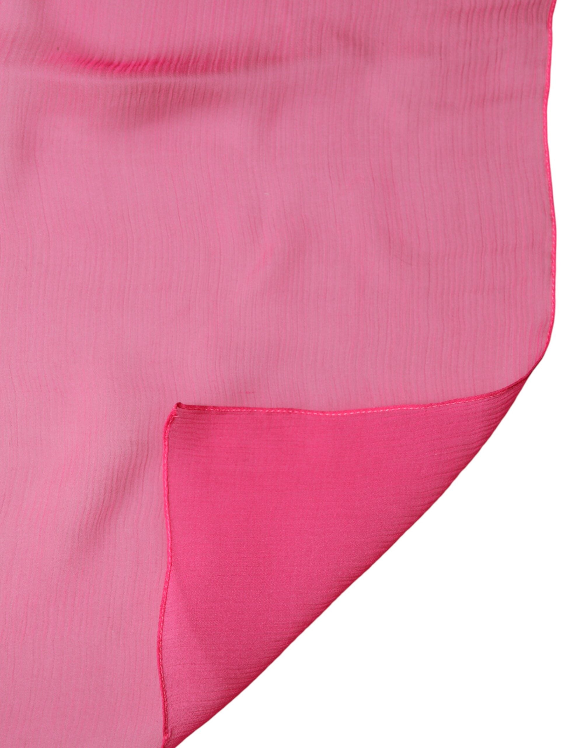 Dolce & Gabbana Pink Silk Stole Neck Wrap Shawl Men 174cm x 128.5cm Scarf