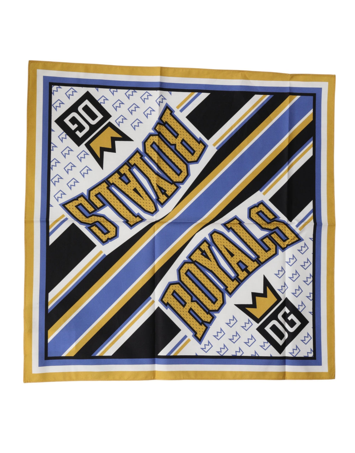 New Dolce & Gabbana DG Royals Square Foulard Men 50cm x 50cm Scarf