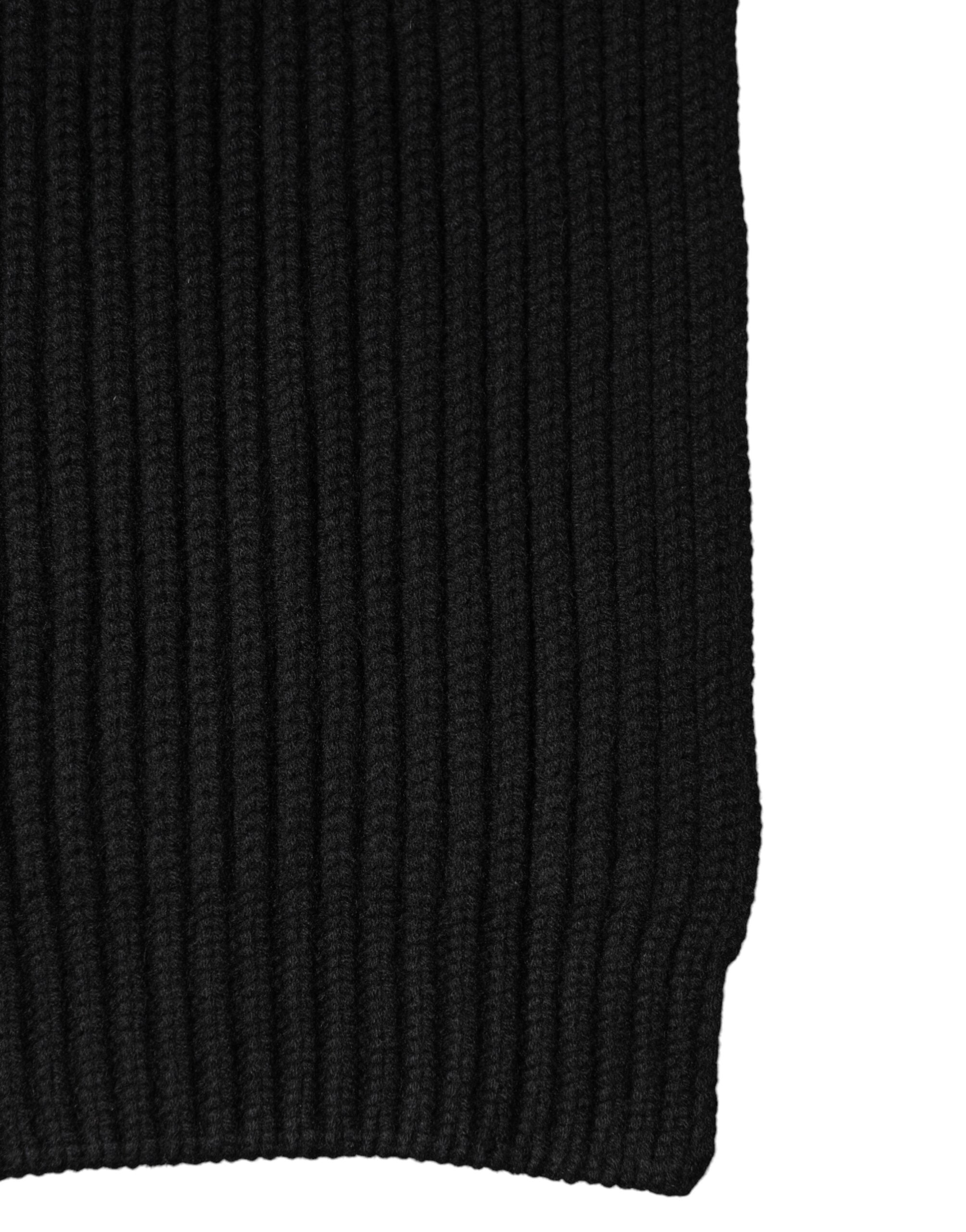 New Dolce & Gabbana Black Cashmere Knit Neck Wrap Shawl 202cm x 26cm Scarf