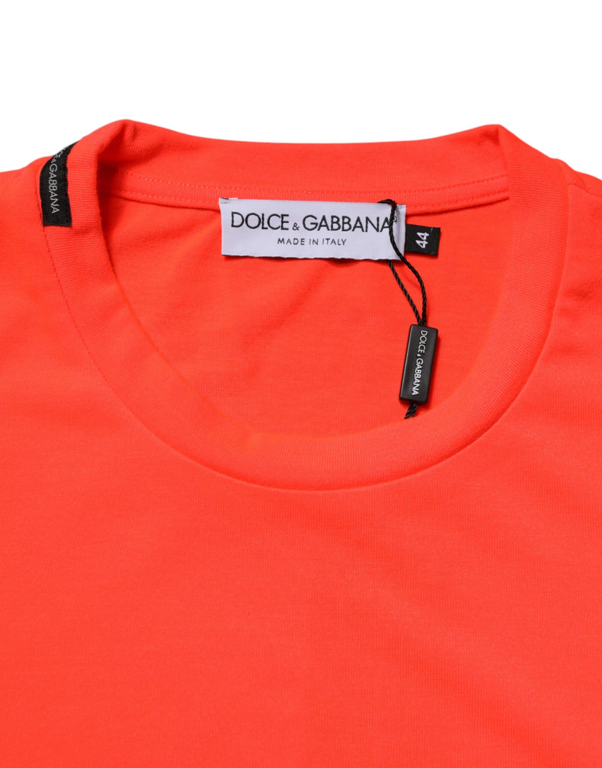 New Dolce & Gabbana Neon Orange Crew Neck Men T-shirt