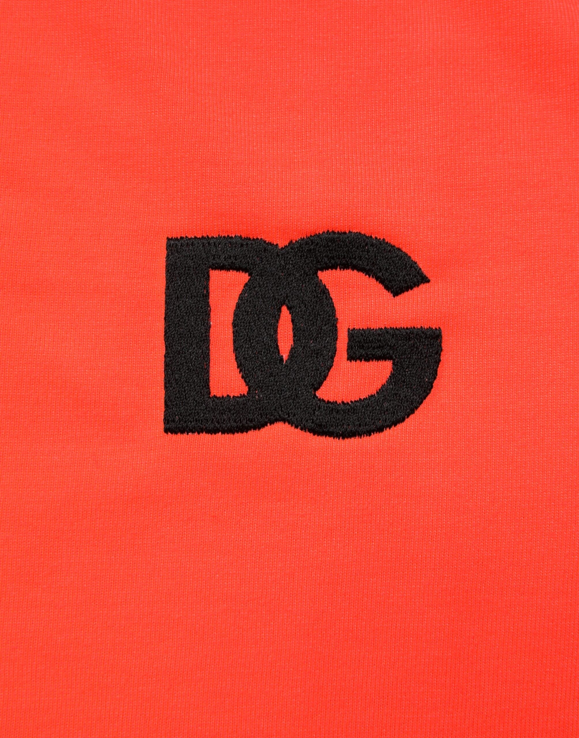 New Dolce & Gabbana Neon Orange Crew Neck Men T-shirt