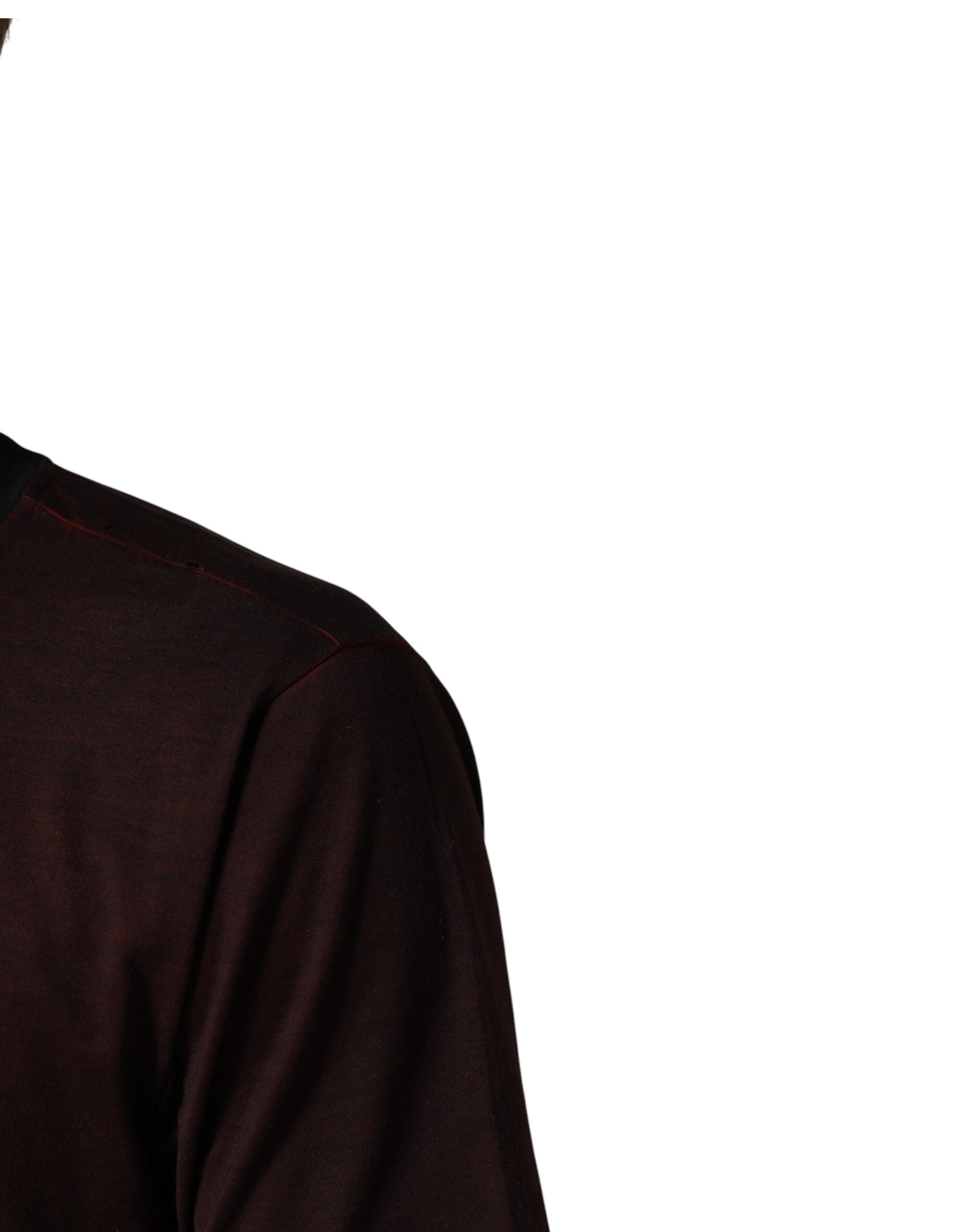 New Dolce & Gabbana Maroon DG Crown Cotton Crew Neck Men T-shirt
