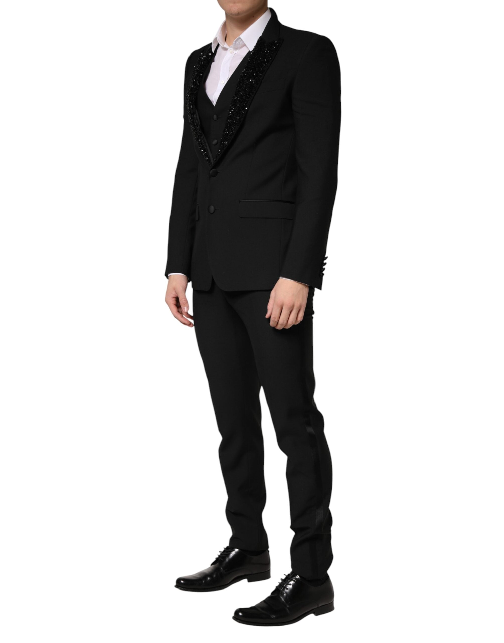 Pre-Owned Dolce & Gabbana Dark Gray Wool Single Breasted 3 Piece Men Suit
