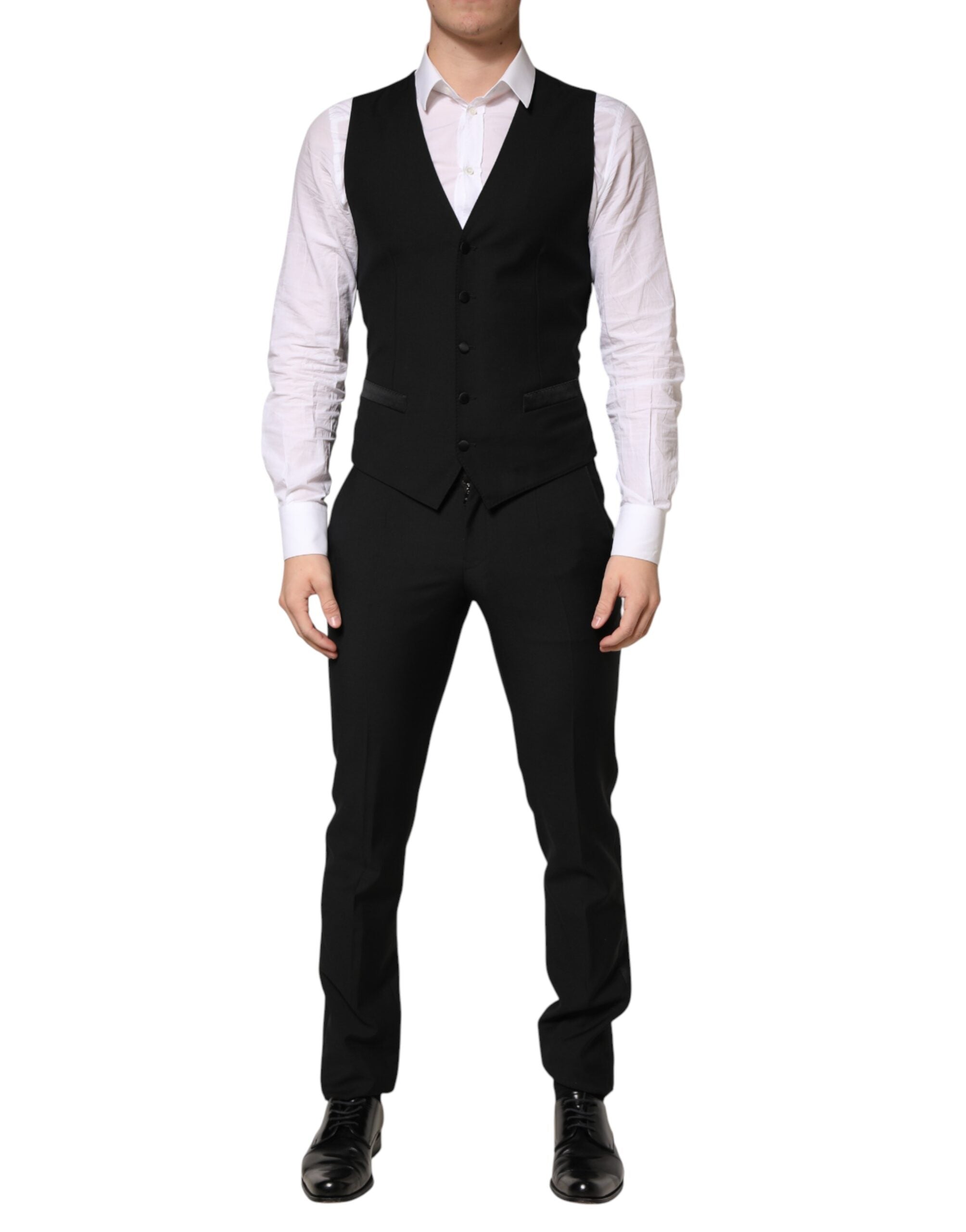 Pre-Owned Dolce & Gabbana Dark Gray Wool Single Breasted 3 Piece Men Suit