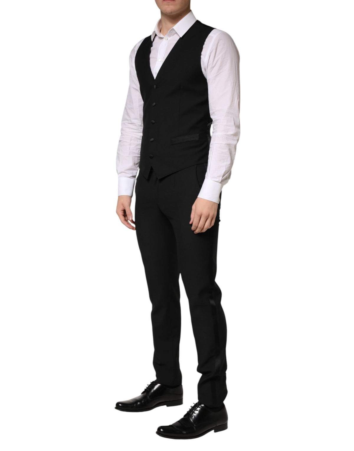 Pre-Owned Dolce & Gabbana Dark Gray Wool Single Breasted 3 Piece Men Suit - Very Good