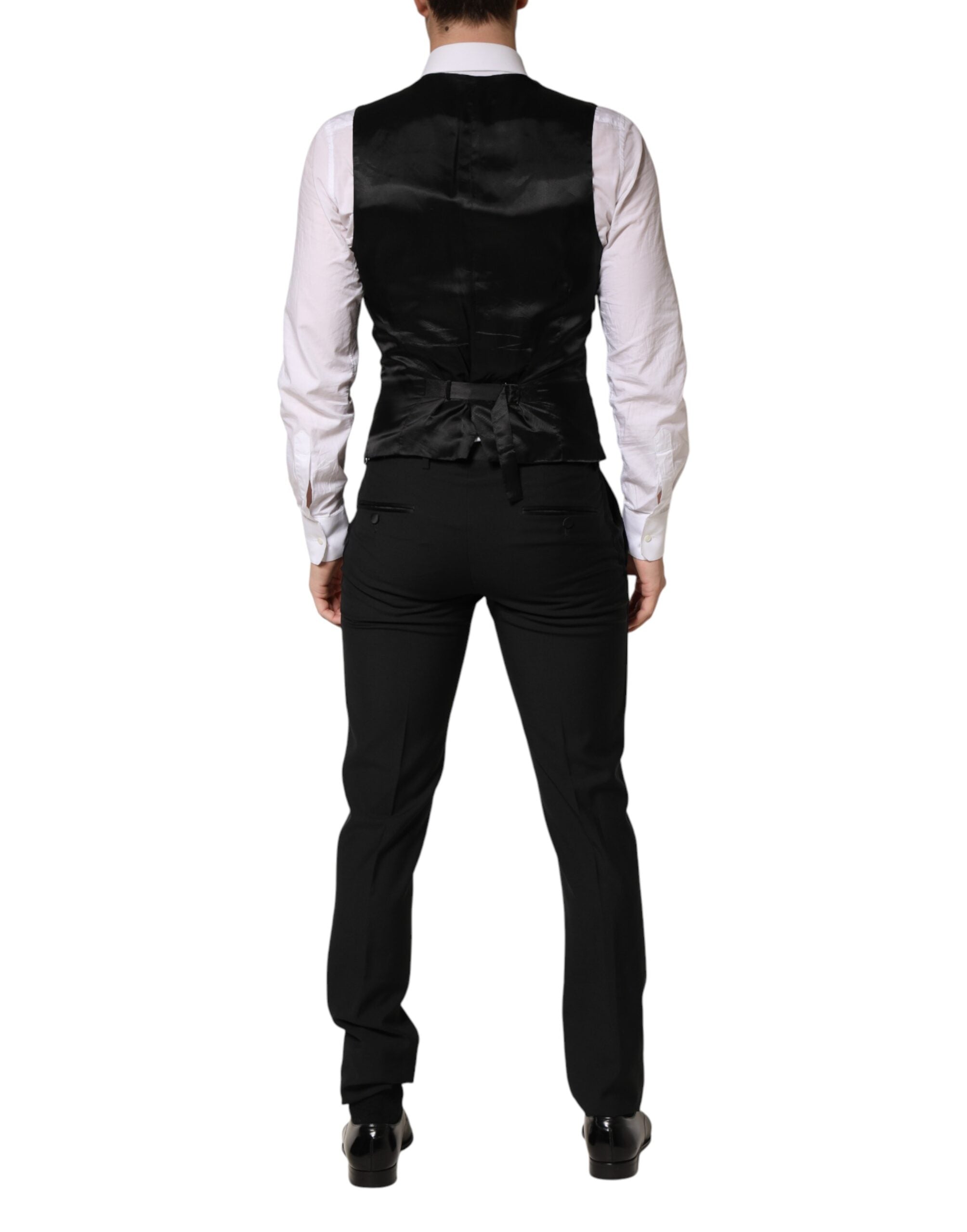 Pre-Owned Dolce & Gabbana Dark Gray Wool Single Breasted 3 Piece Men Suit