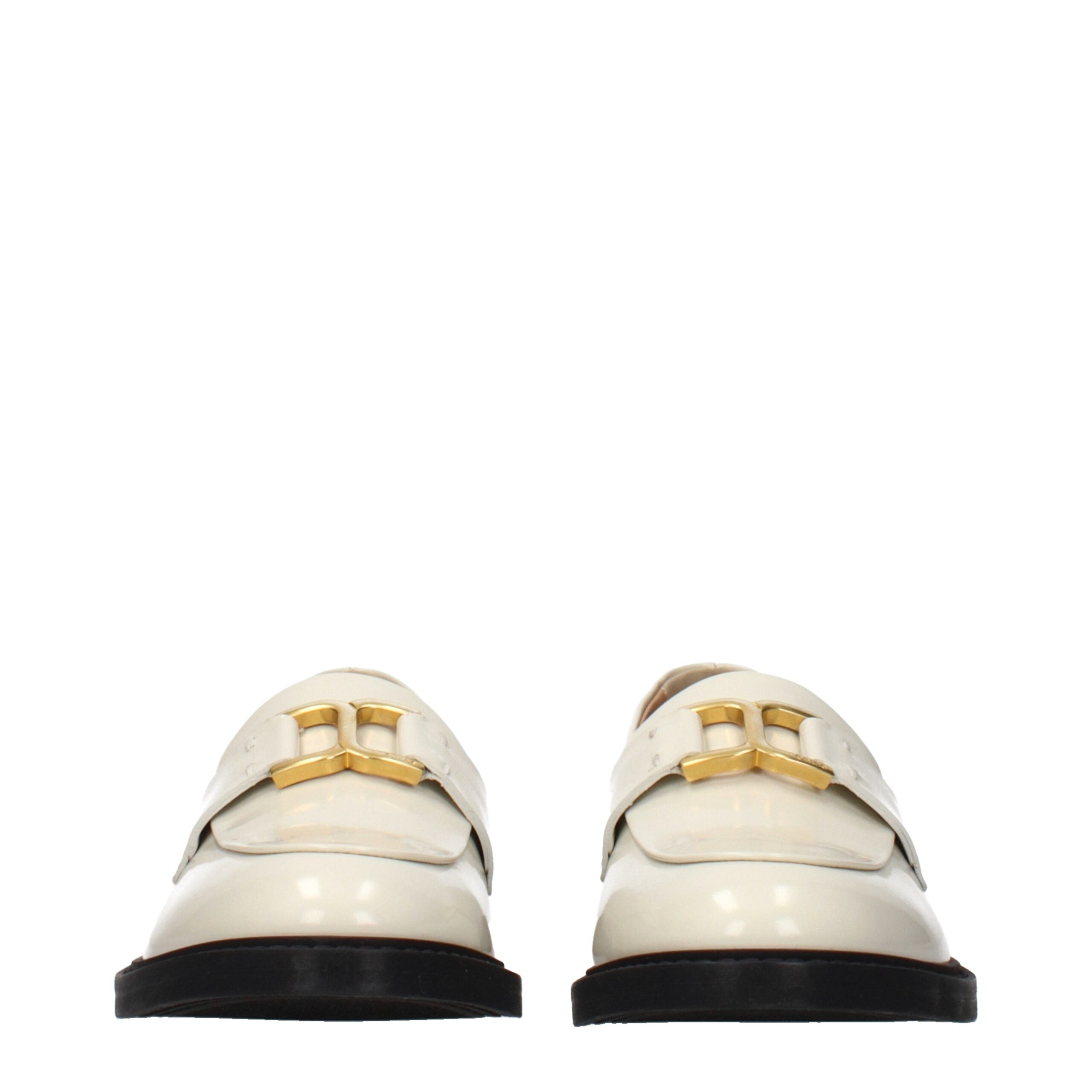 Chloé Beige Leather Slip-On Loafers