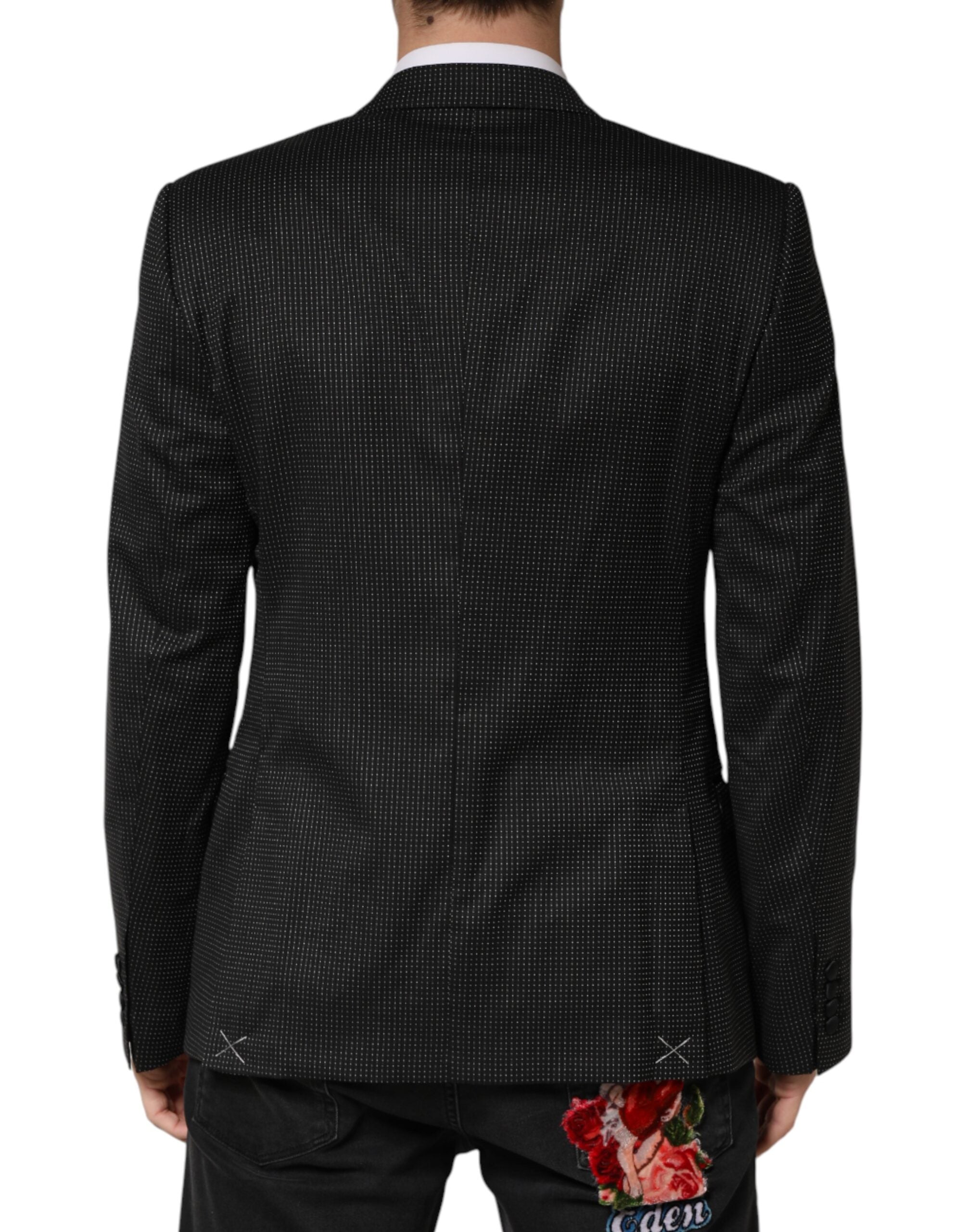 Dolce & Gabbana Dark Gray Fantasy Single Breasted Jacket Blazer