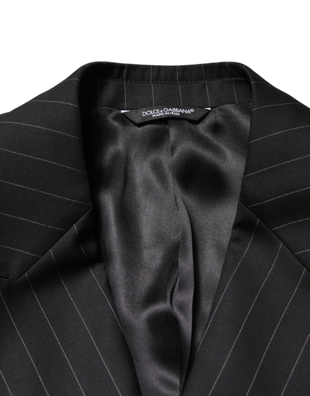 New Dolce & Gabbana Dark Gray Stripes Double Breasted 2Button Blazer