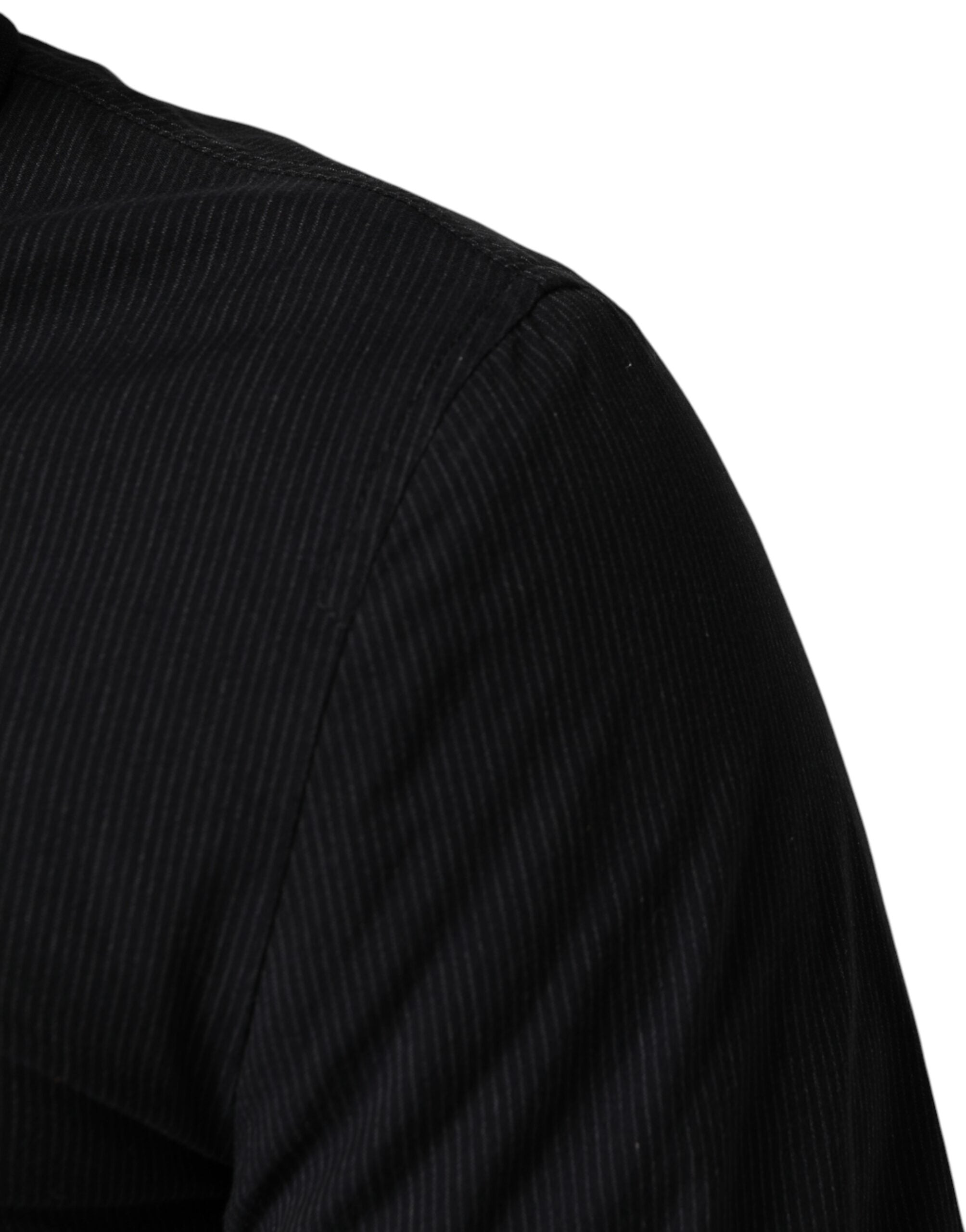 New Dolce & Gabbana Dark Blue Cotton Full Zip Bomber Men Jacket