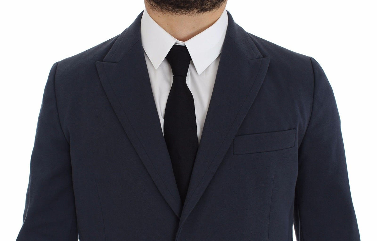 New Dolce & Gabbana Blue Cotton Stretch Casual Blazer