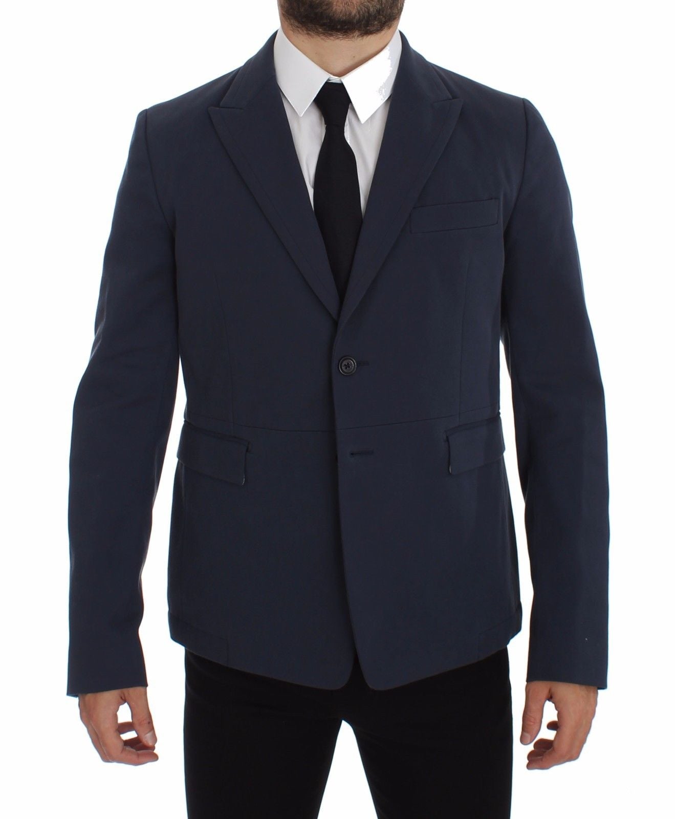 Dolce & Gabbana Blue Cotton Stretch Casual Blazer - PreLoved & Luxe