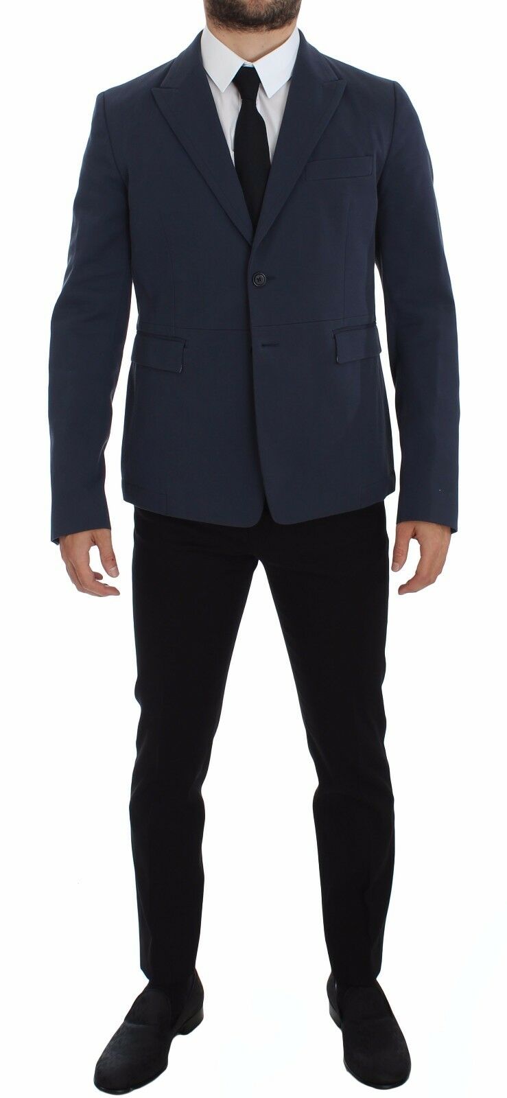 Dolce & Gabbana Blue Cotton Stretch Casual Blazer - PreLoved & Luxe
