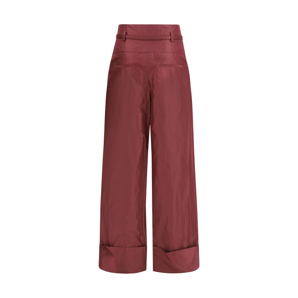 Fendi Bordeaux Silk Dress Pants - PreLoved & Luxe