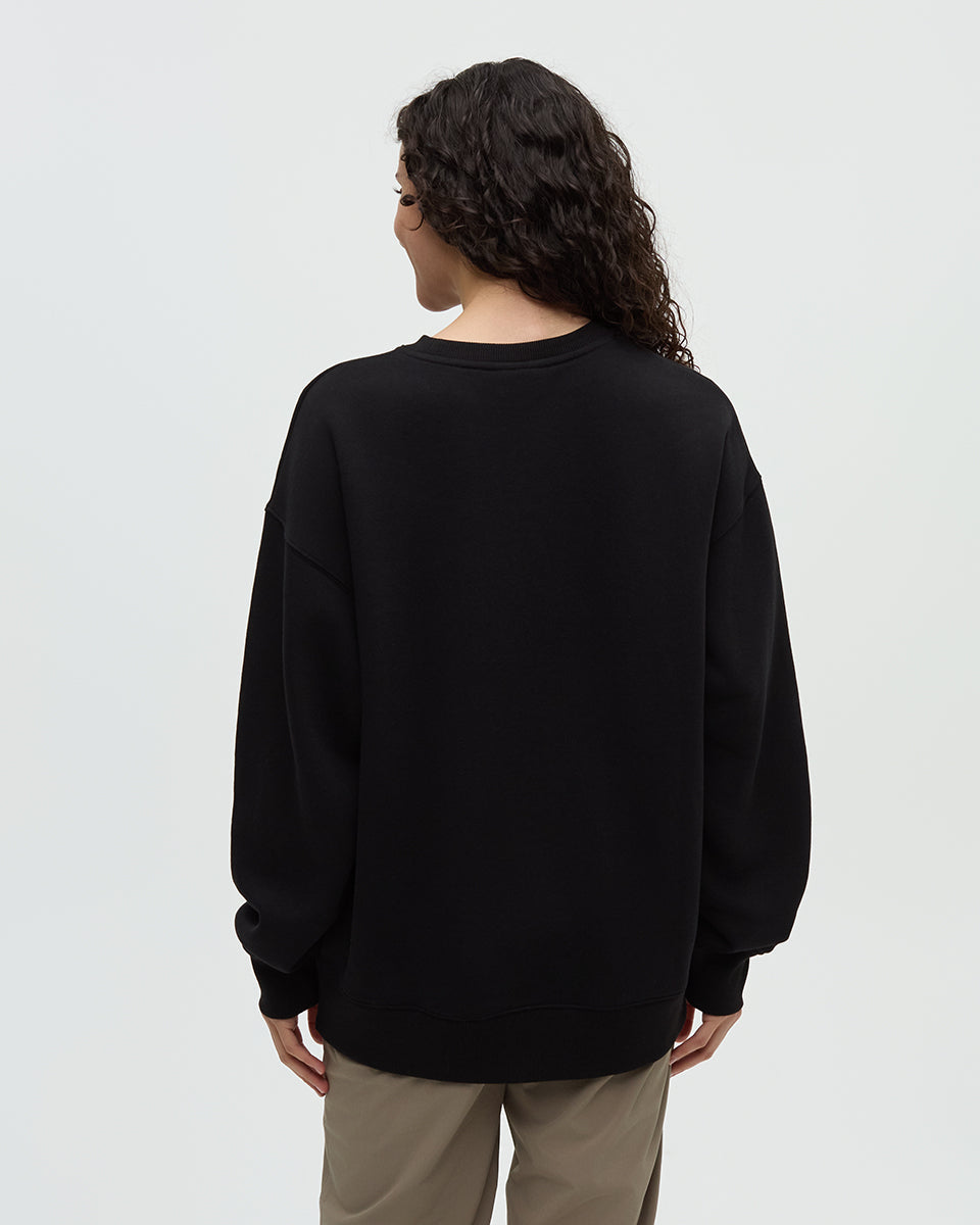 Black-Crew-Neck-Graphic-Longsleeve-Sweatshirt-TCW6175-6171_1 - PreLoved & Luxe