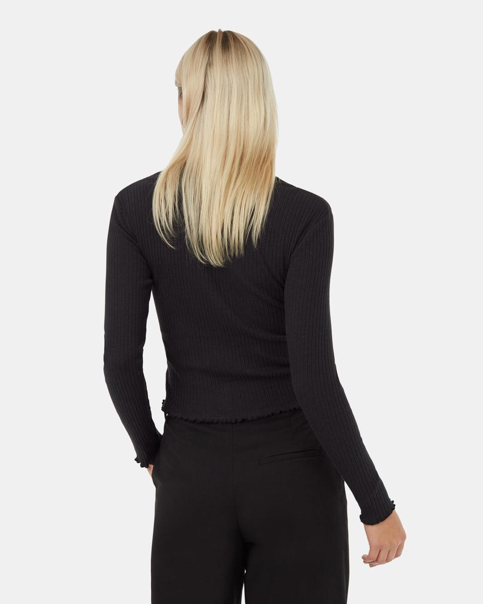 Black-High-Crew-Neck-Ribbed-Long-Sleeve-Top-TCW5333-0164_2 - PreLoved & Luxe