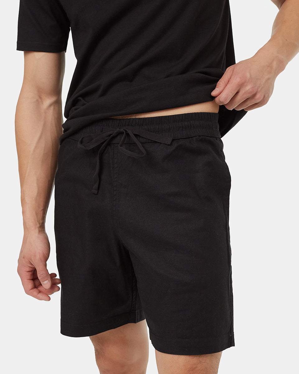 Black-Mens-Hemp-Mid-Rise-Shorts-TCM4240-0164_3 - PreLoved & Luxe