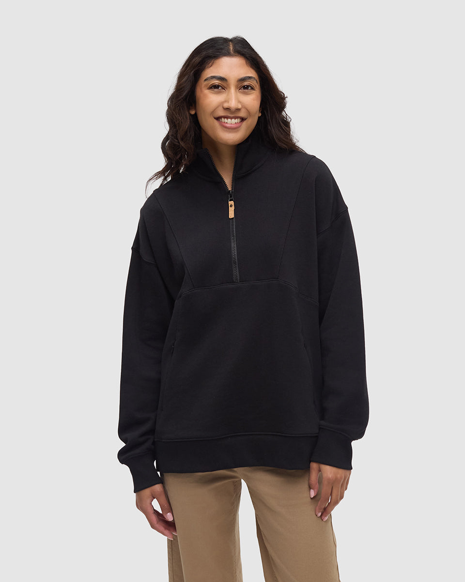 Black-Mock-Collar-14-Zip-Up-Fleece-TCW6180-0164_2 - PreLoved & Luxe