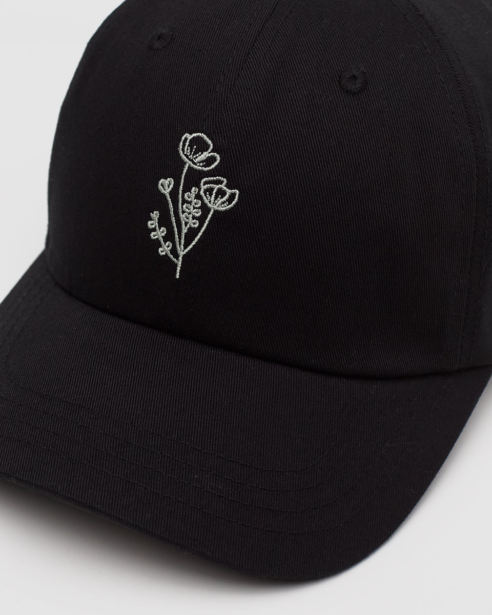 Flower Embroidery Peak Hat