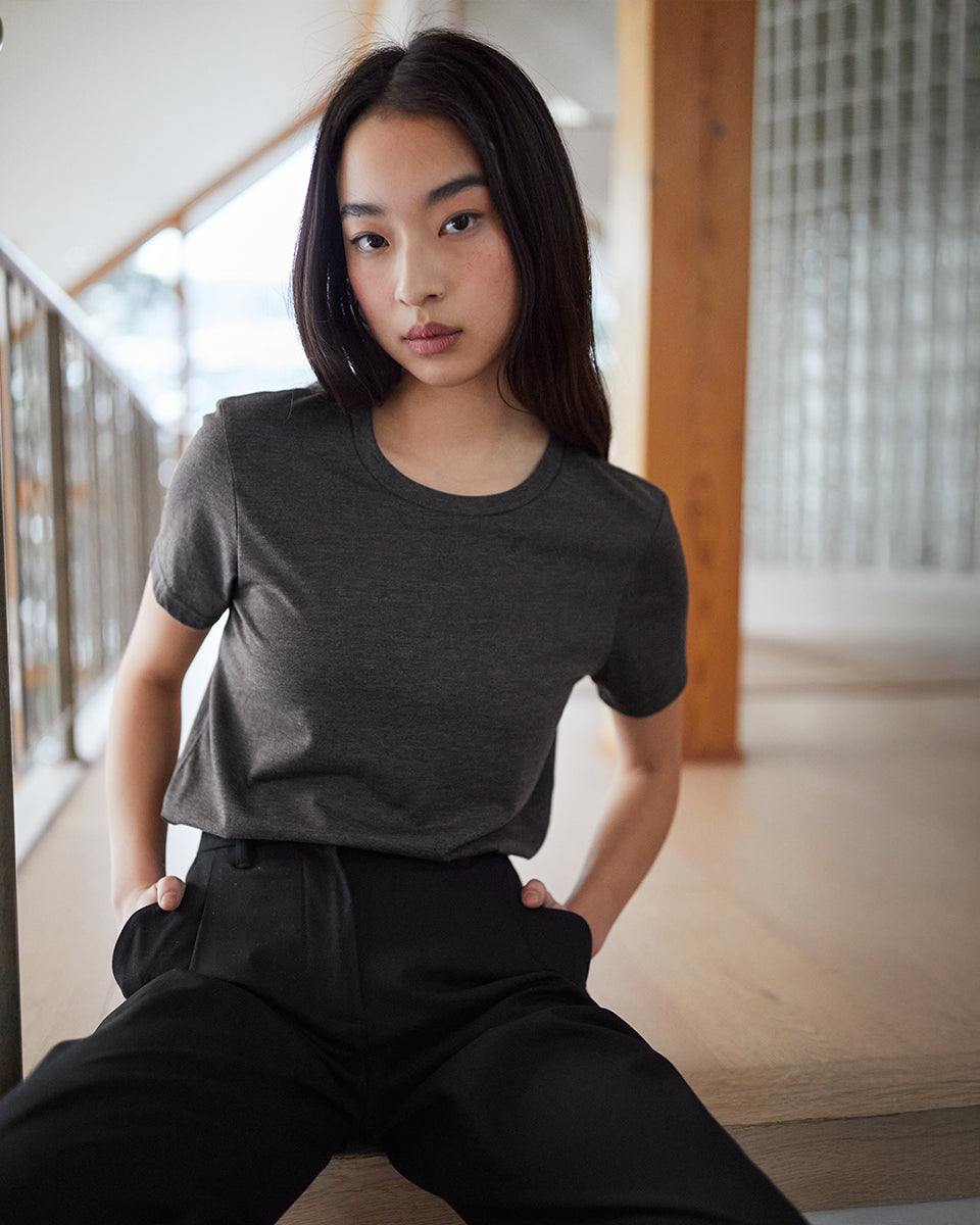 Black-Recycled-Polyester-Crew-Neck-T-Shirt-TCW2455-0451_1_6296605d-3547-4e3e-bed7-206726019bff5 - PreLoved & Luxe