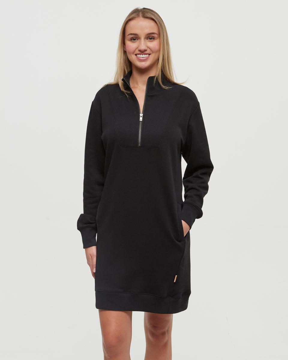 Black-Relax-Treefleece-Mock-Neck-Zip-Dress-TCW6264-0164_1 - PreLoved & Luxe