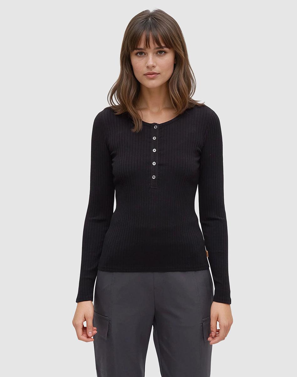 Black-Slim-Ribbed-Edge-Longsleeve-Henley-TCW6246-0164_2 - PreLoved & Luxe